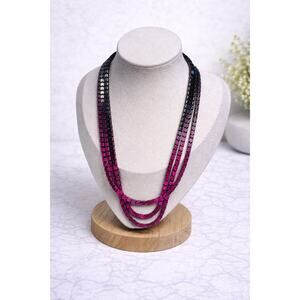 Hot pink & Black Ombré Chunky Layered Link Chain